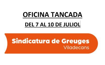 CARTELL OFICINA TANCADA 7-10 JUL CARTELL OFICINA TANCADA 7-10 JUL